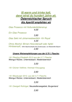 I&szlig; warm und trinke kalt, dann wirst du hundert Jahre alt
