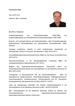 Curriculum Vitae Karl JILCH, M.A. Geboren 1964, verheiratet