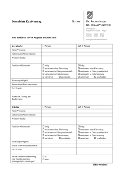 Datenblatt Kaufvertrag