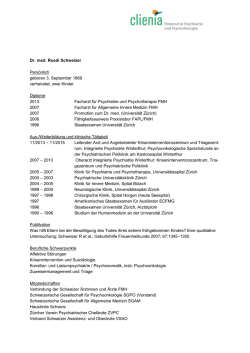 Dr. med. Ruedi Schweizer - Clienia AG . F&uuml;hrend in Psychiatrie und