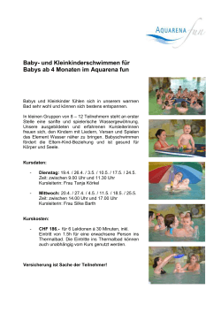 Baby- und Kleinkinderschwimmen für Babys ab 4 Monaten im
