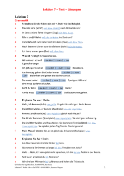 Lösungen zu Test MOTIVE, Kursbuch, Lektion 07: Wohin fahren Sie?