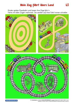 Kinder spielen Eisenbahn und lassen ihre Züge fahr`n. Fahre mit