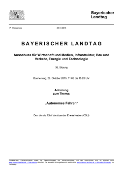 Autonomes Fahren - Bayerischer Landtag