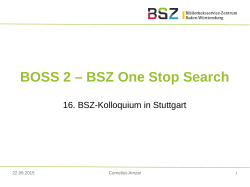 BOSS 2 – BSZ One Stop Search - Bibliotheken der Regio Bodensee