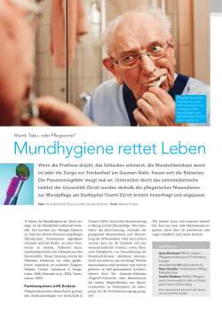 Mundhygiene rettet Leben - Swiss Dental Hygienists