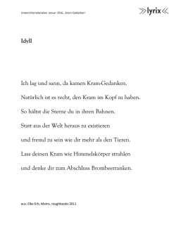 Idyll Ich lag und sann, da kamen Kram