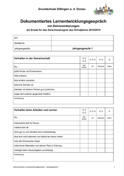 Dokumentiertes Lernentwicklungsgespr&auml;ch