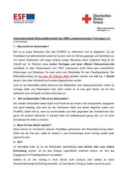Informationsblatt Botschaftermodell des DRK