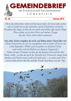 Gemeindebrief Nr. 40 / 2015 - Evangelische Kirchengemeinde