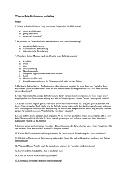 Wissens-Quiz: Behinderung und Alltag Fragen 1. Sabine ist