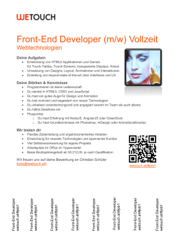Front-End Developer (m/w) Vollzeit