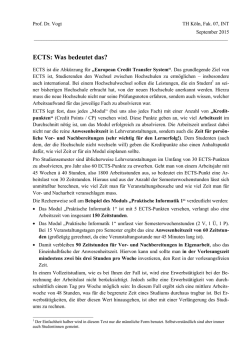 ECTS - TH K&ouml;ln