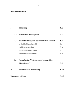 Hausarbeit: Adam Smiths System der natürlichen Freiheit