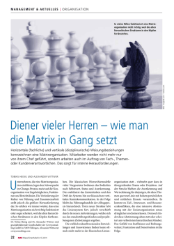 Diener vieler Herren &ndash; wie man die Matrix in Gang setzt