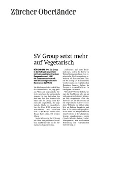 SV Group setzt mehr auf Vegetarisch