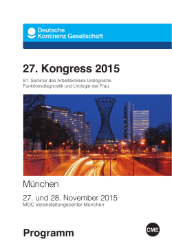 27. Kongress 2015 - Deutsche Kontinenz Gesellschaft