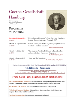 Programm - Goethe-Gesellschaft