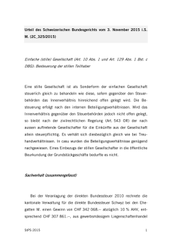 Einfache (stille) Gesellschaft (Art. 10 Abs. 1 und Art. 129 Abs. 1 Bst. c