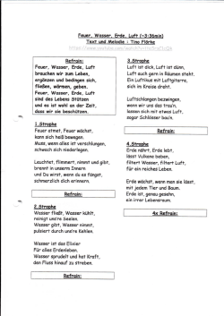 Feuer, Wasser, Erde, Luft ("3:3i6min) Text und Melodie = Tina Fl&ouml;rke