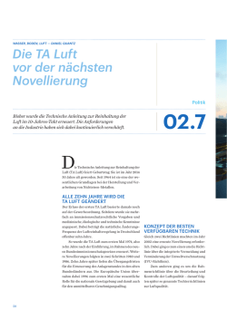 Die TA Luft vor der n&auml;chsten Novellierung