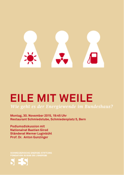 EILE MIT WEILE - Schweizerische Energie