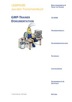 Logfile 30: GMP-Trainer - Dokumentation - GMP