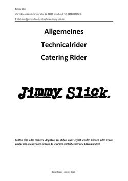 Allgemeines Technicalrider Catering Rider