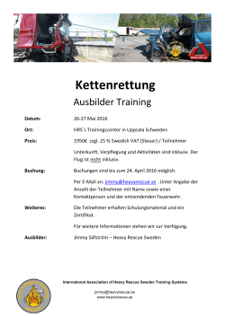 Kettenrettung - Heavy Rescue Training Sweden