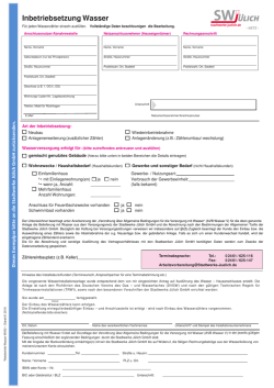 Inbetriebsetzung Wasser - Netz