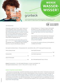 WASSER- WISSER ! - Grünbeck Wasseraufbereitung GmbH