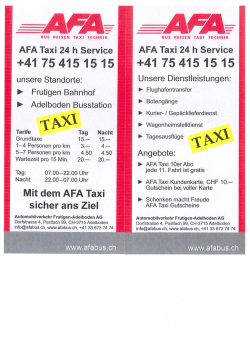 informationen AFA Taxi - Automobilverkehr Frutigen