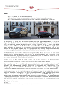 Der Kia Soul EV ist als Taxi in Wien zugelassen Elektrotaxi bietet