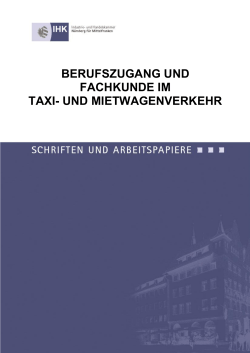 Merkblatt Taxi - IHK Nürnberg für Mittelfranken