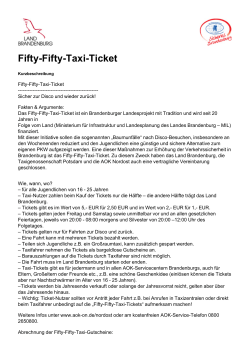 Fifty-Fifty-Taxi-Ticket - Sicheres Brandenburg
