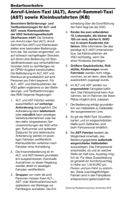 Anruf-Linien-Taxi (ALT), Anruf-Sammel-Taxi (AST) sowie