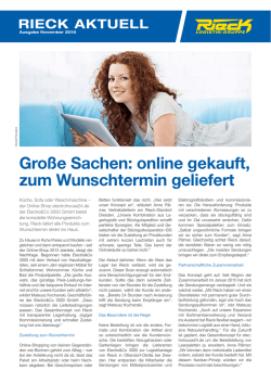 Gro&szlig;e Sachen: online gekauft, zum Wunschtermin geliefert