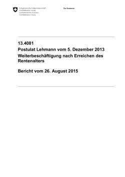 Bericht - Der Bundesrat admin.ch