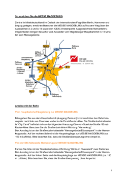 So erreichen Sie die MESSE MAGDEBURG