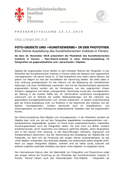 http://expo.khi.fi.it FOTO-OBJEKTE UND &raquo;KUNSTGEWERBE&laquo; IN