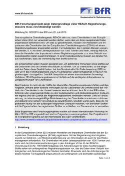 BfR-Forschungsprojekt zeigt - Bundesinstitut für Risikobewertung