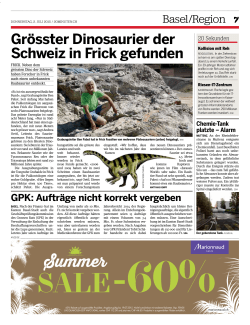 Grösster Dinosauier der Schweiz in Frick gefunden