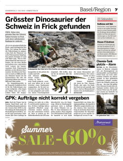 Gr&ouml;sster Dinosauier der Schweiz in Frick gefunden