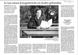 Er hat einen Kriegsbericht im Keller gefunden