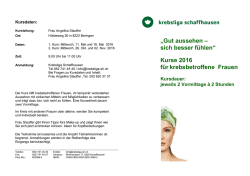 „Gut aussehen – sich besser fühlen“ Kurse 2016 für krebsbetroffene