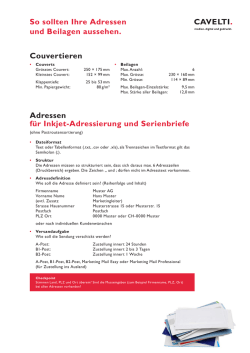So sollten Ihre Adressen und Beilagen aussehen