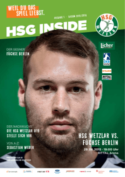 WEIL DU DAS SPIEL LIEBST. HSG WETZLAR VS. FÜCHSE BERLIN