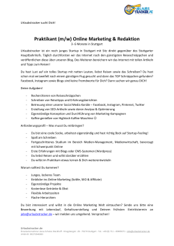 Praktikant (m/w) Online Marketing & Redaktion