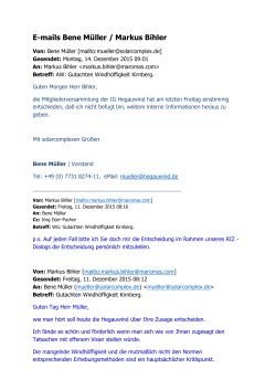 E-mails Bene M&uuml;ller / Markus Bihler