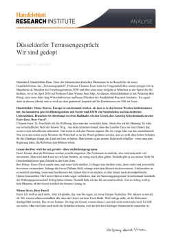 D&uuml;sseldorfer Terrassengespr&auml;ch: Wir sind gedopt